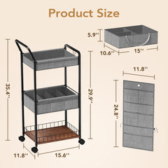 BBLIKE 3-Tier Diaper Caddy removable diaper basket with dividers for quick on-the-go changes