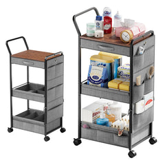 BBLIKE 3-tier diaper caddy rolling cart with spacious compartments for quick diaper changes.