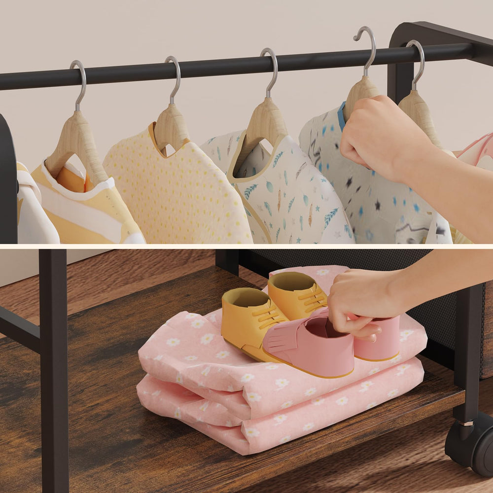 BBLIKE cart with 360-degree swivel wheels moves smoothly around rooms.