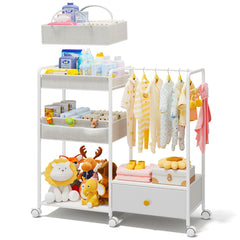 BBLIKE 3in1 Diaper Caddy Basket keeps baby essentials neatly organized in the nursery