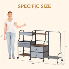 BBLIKE hanging rack on the diaper caddy stores outfits and bibs neatly