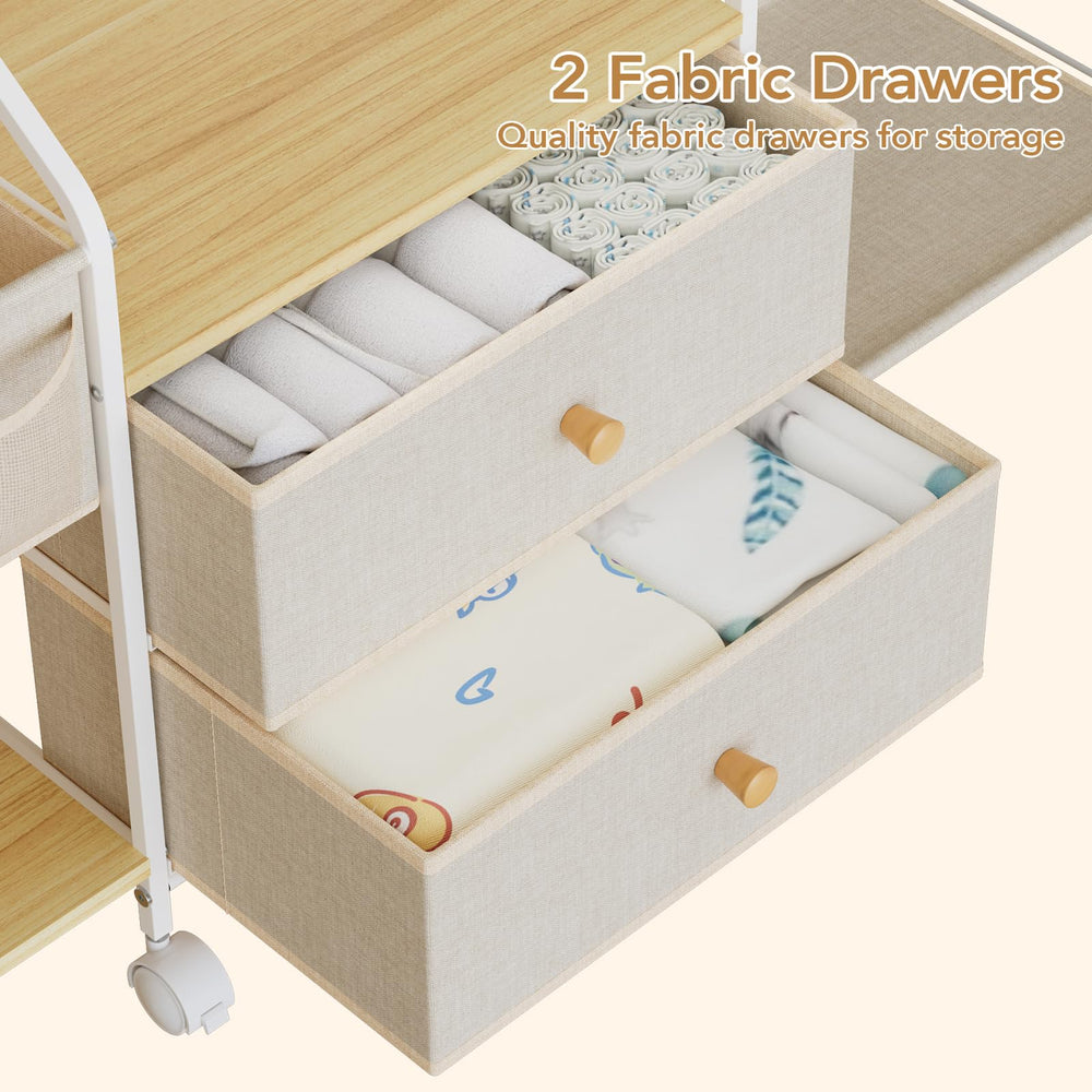 BBLIKE Diaper Caddy Bedside-Changing Station doubles as a dresser.