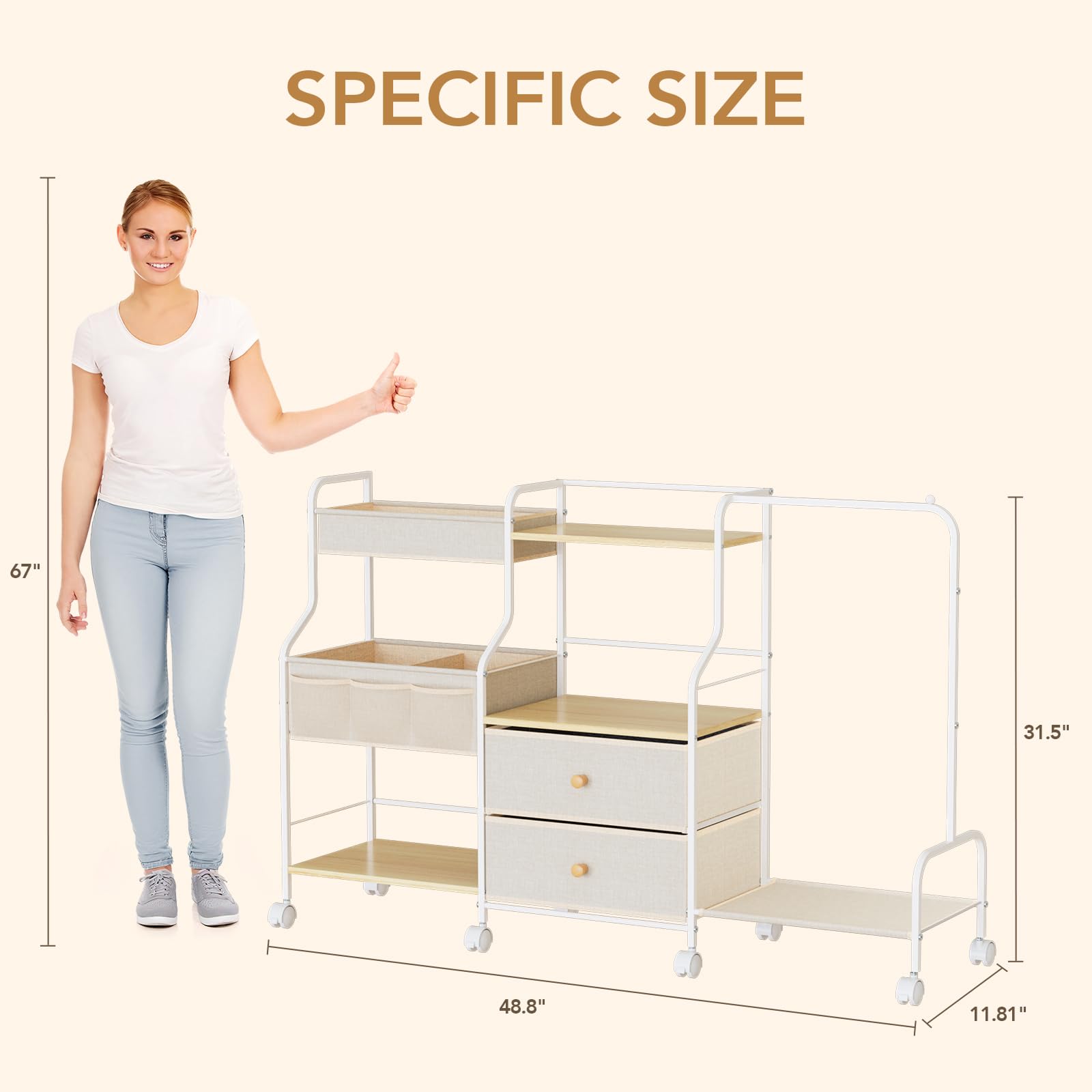BBLIKE Diaper Caddy Drawers Open-Shelves provides organized storage for bottles and wipes.