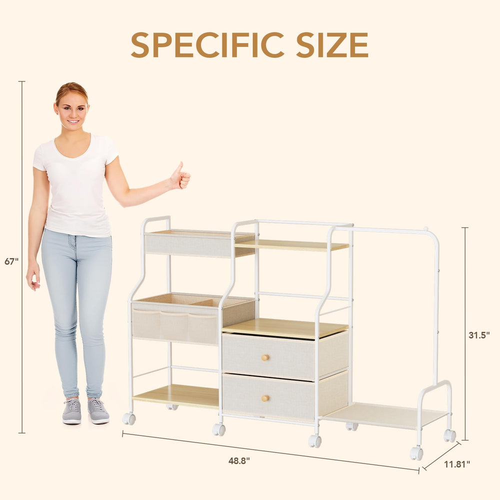 BBLIKE Diaper Caddy Drawers Open-Shelves provides organized storage for bottles and wipes.
