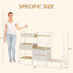 BBLIKE Diaper Caddy Drawers Open-Shelves provides organized storage for bottles and wipes.