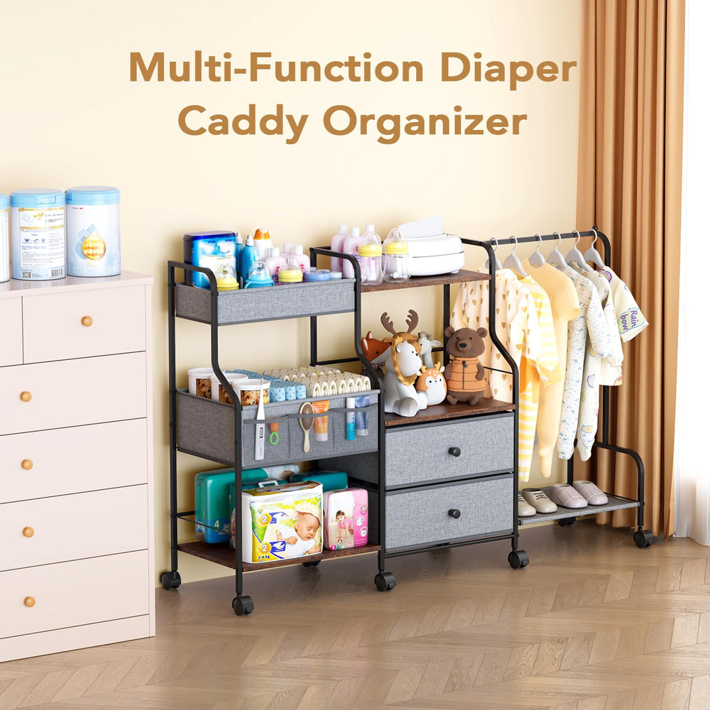 BBLIKE slim 12-inch profile fits beside the changing table