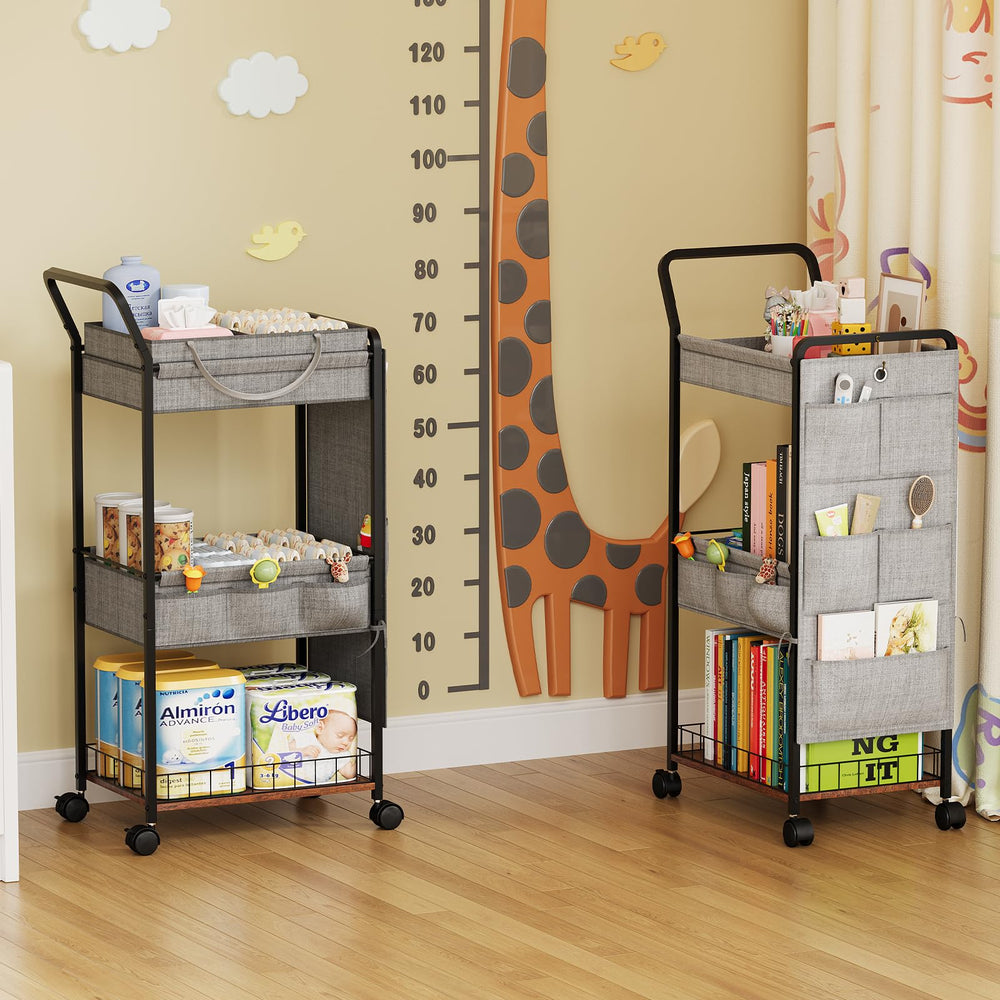 BBLIKE Gray-toned Diaper Caddy doubles as a chic home organizer