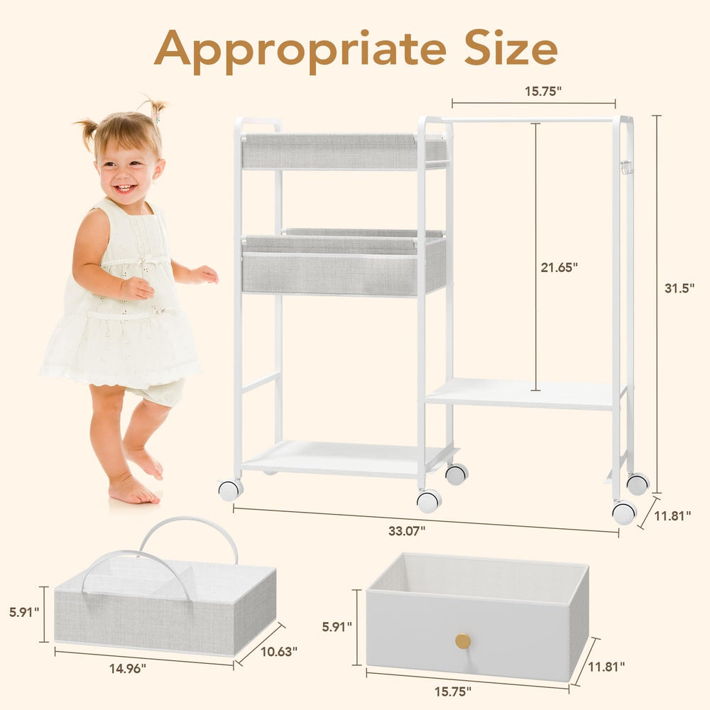 BBLIKE hanging rack with 8 S-hooks keeps outfits ready for quick changes