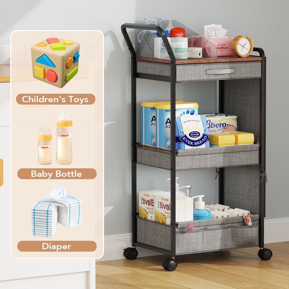 BBLIKE metal frame and wooden base provide sturdy support for pumps and bottles.