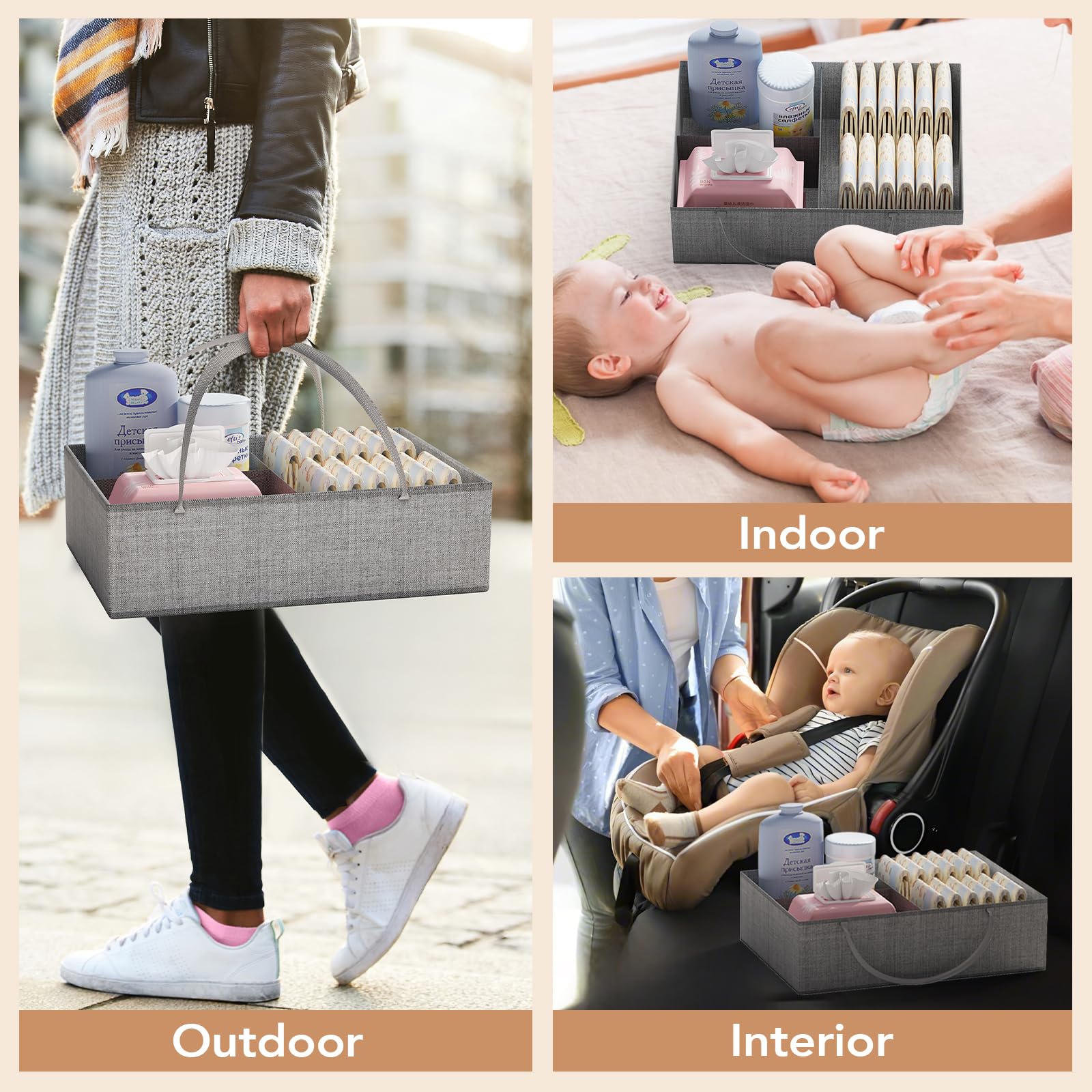 BBLIKE Multifunctional Diaper Caddy adapts to other rooms as a storage solution