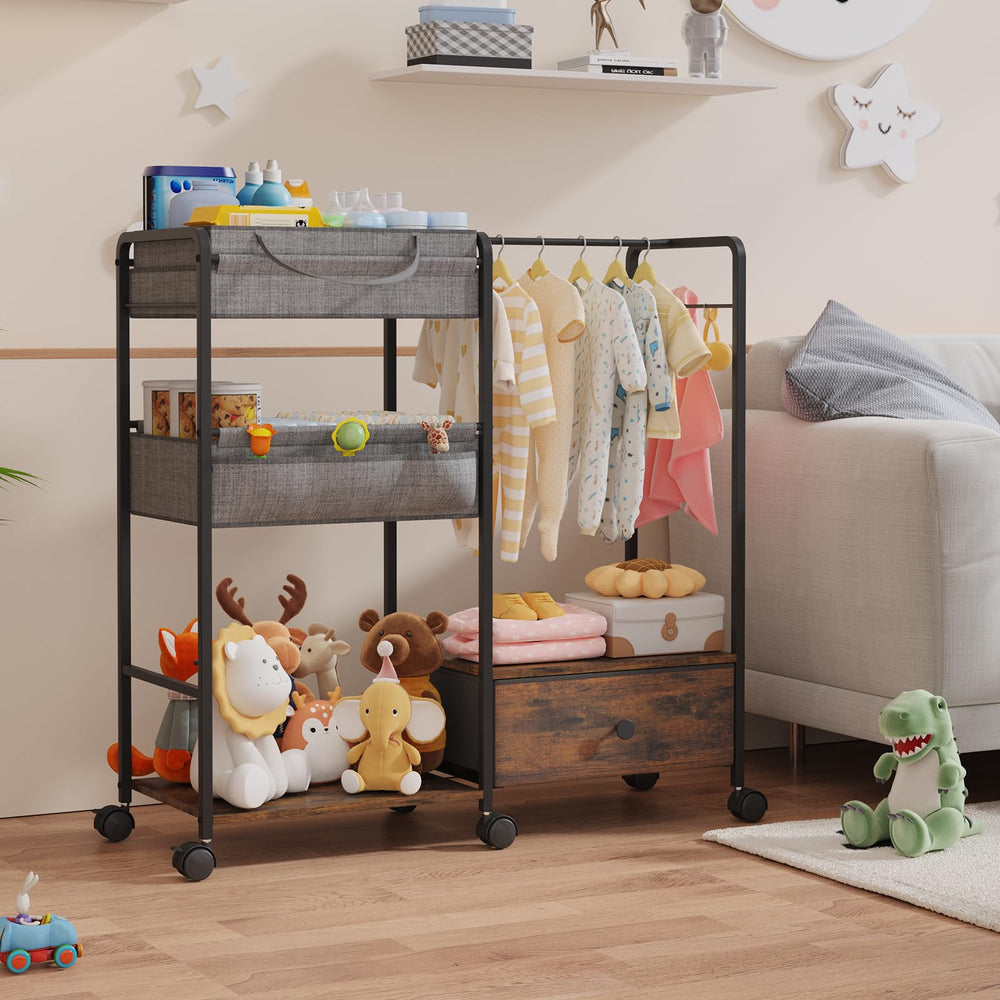 BBLIKE multipurpose storage cart grows with your family for snacks or crafts.