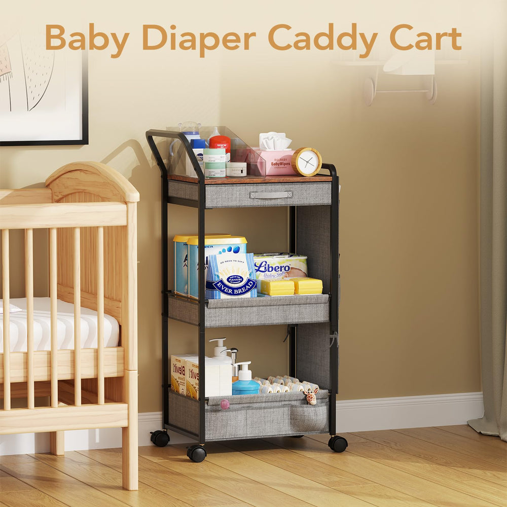 BBLIKE multi-function storage cart adapts to nursery, bathroom, or kitchen tasks.