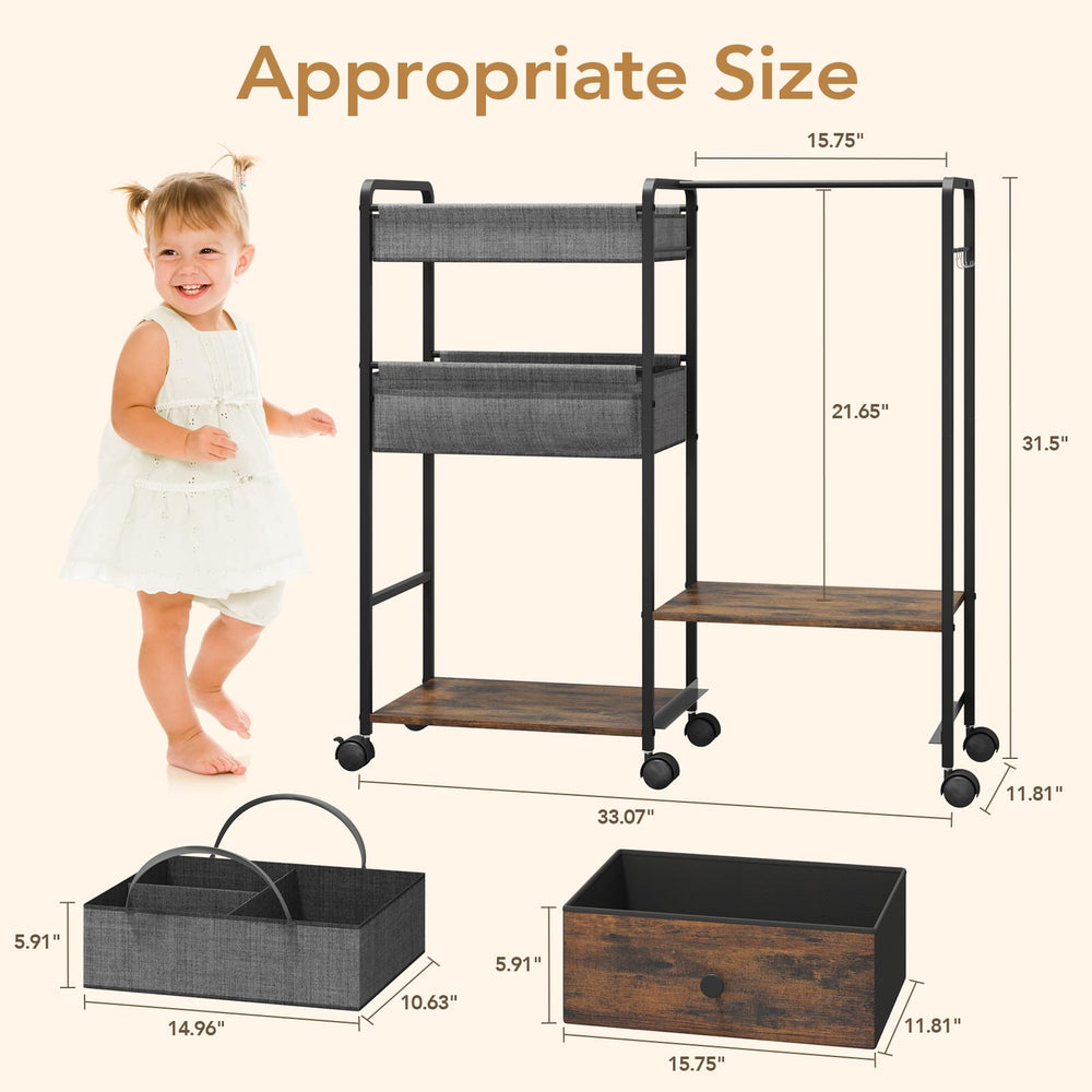 BBLIKE removable top diaper caddy basket ideal for on-the-go changes.