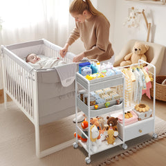 BBLIKE rolling diaper cart with wheels enables easy transport between rooms