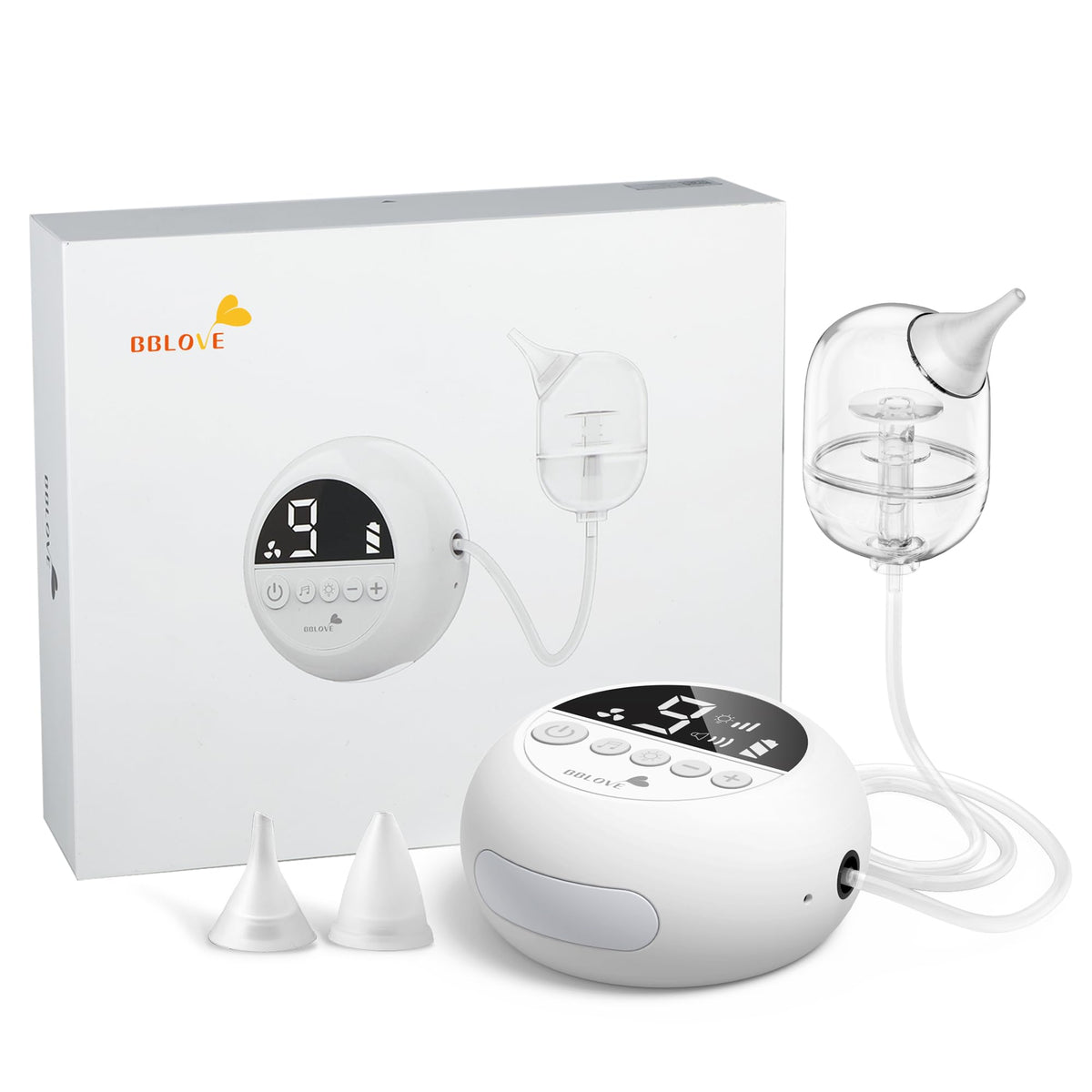 BBLOVE nasal aspirator with nine suction levels for gentle, effective relief