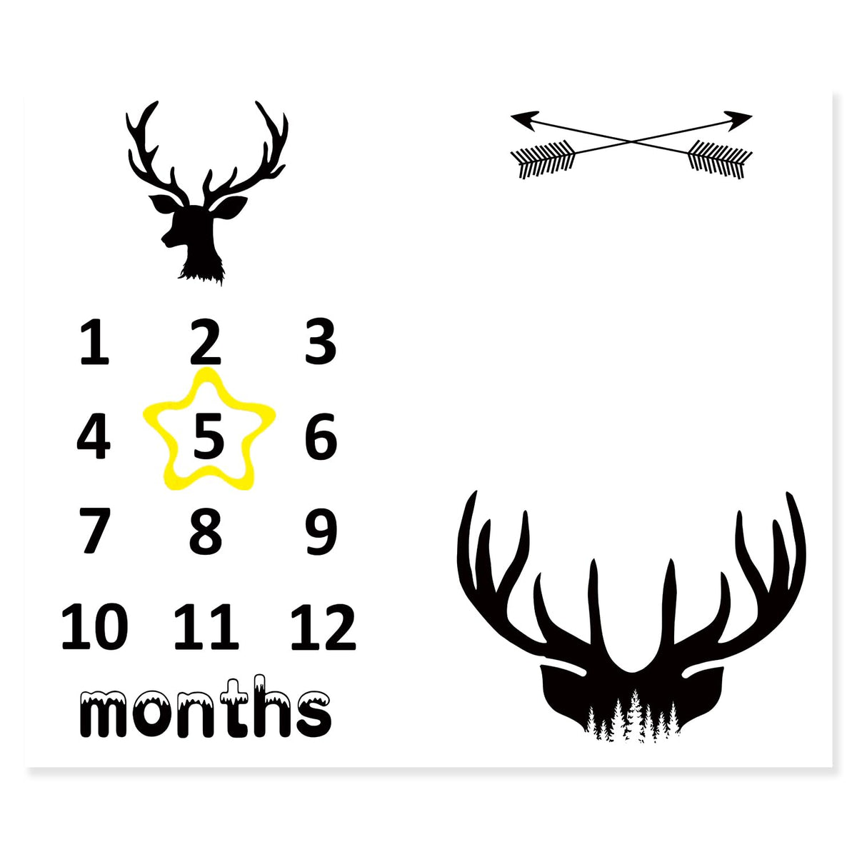BBLSCWZ baby milestone blanket deer backdrop for adorable monthly milestone photos