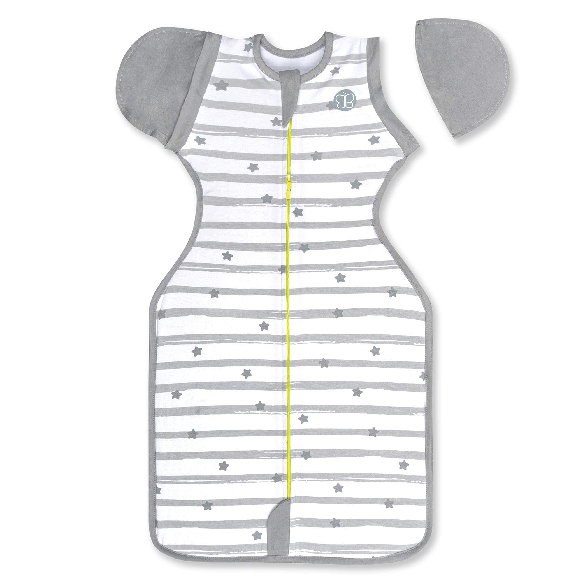 bbluv Sleëp hands-up swaddle showing arms raised for self-soothing and calm sleep