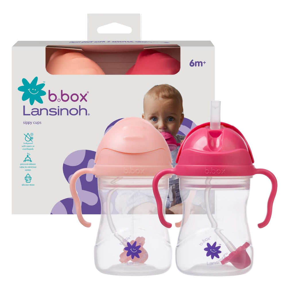 b.box and Lansinoh weighted straw sippy cup angled drinking demonstration.