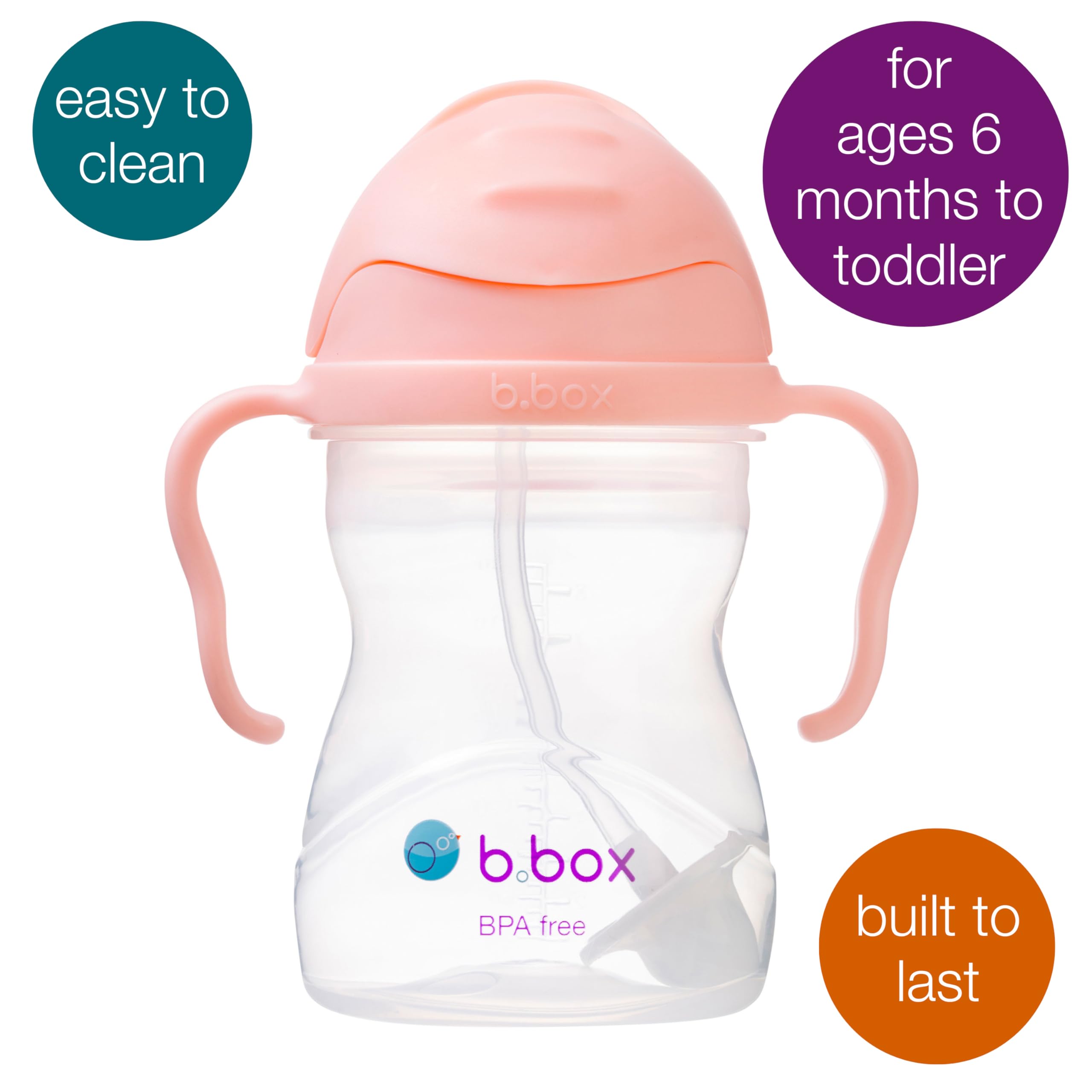 b.box Sippy Cup with easy-grip handles for small hands