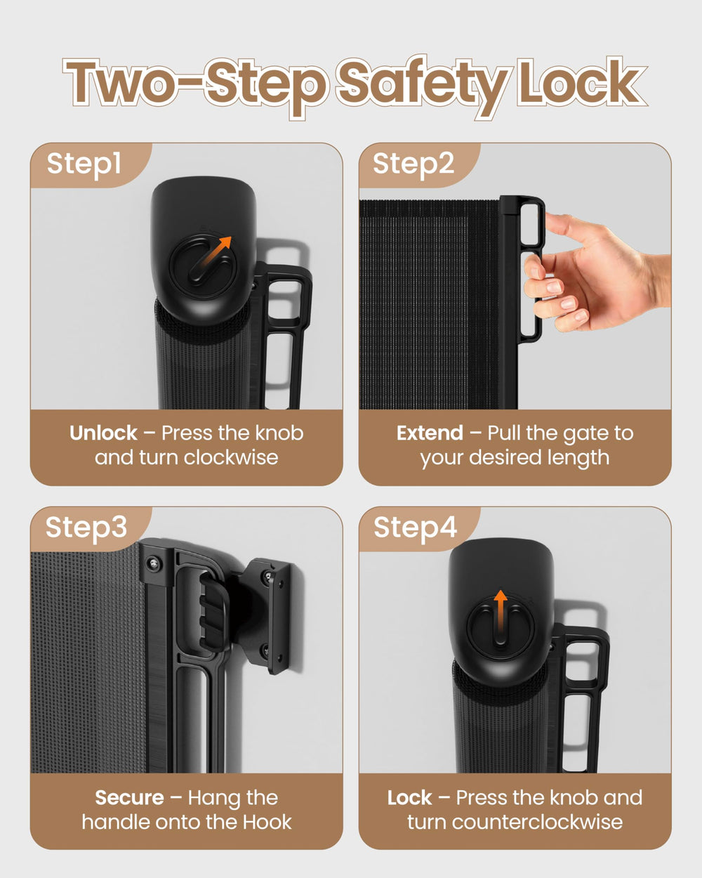 BBsecure 120-wide gate in a spacious living room enabling wide passage.