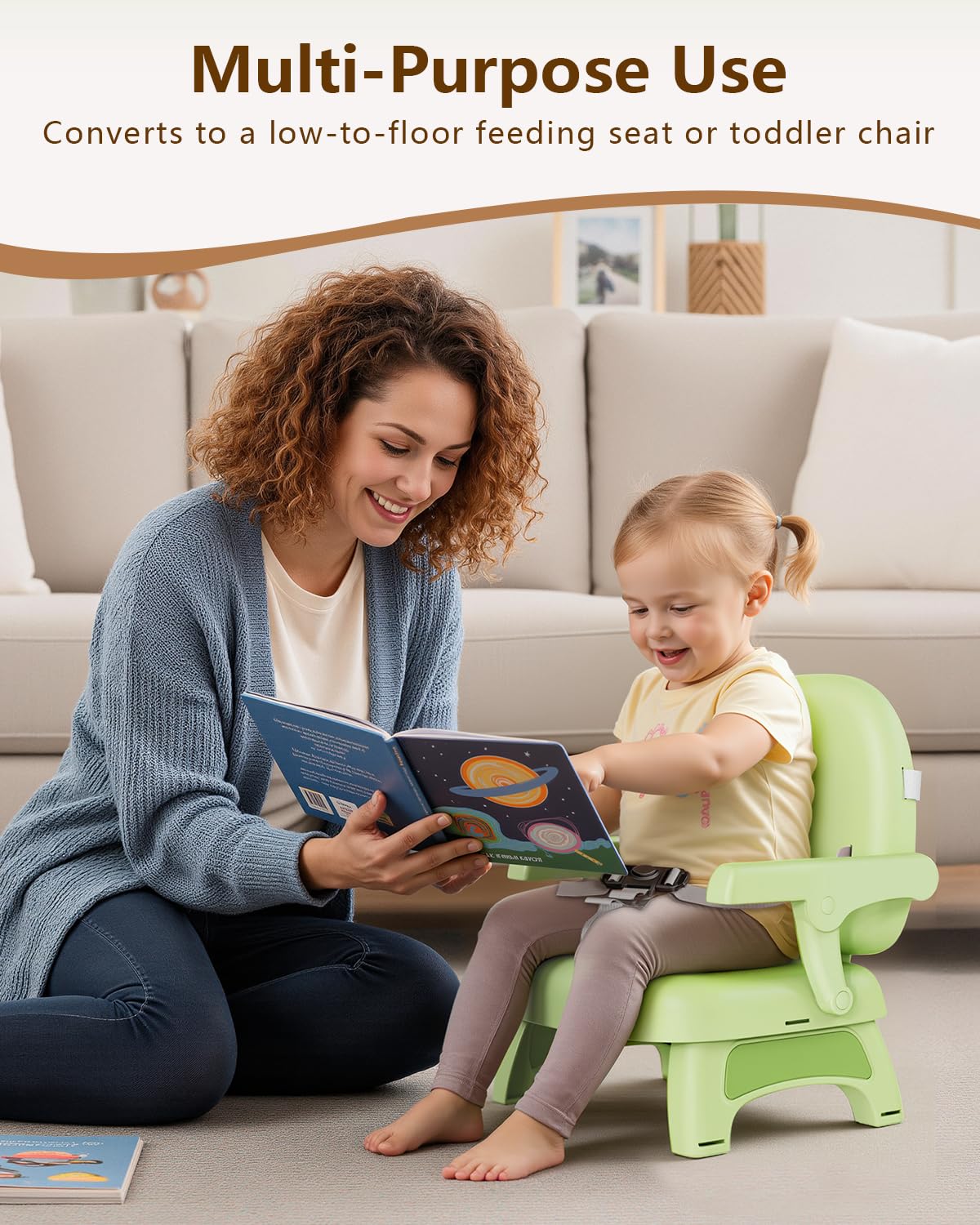 BBsecure 3-point harness provides secure restraint for toddlers.