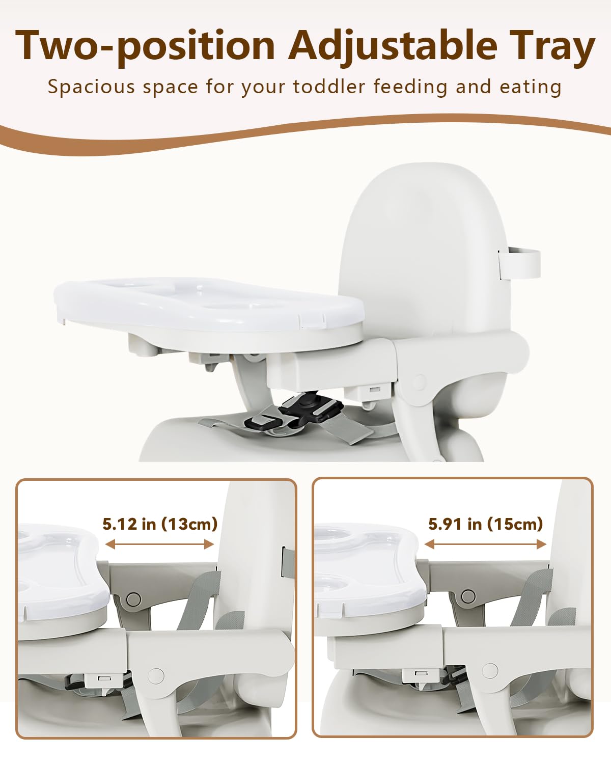 BBsecure anti-slip base keeps the chair steady during meals