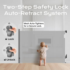 BBsecure mesh with automatic retraction maintains taut barrier.
