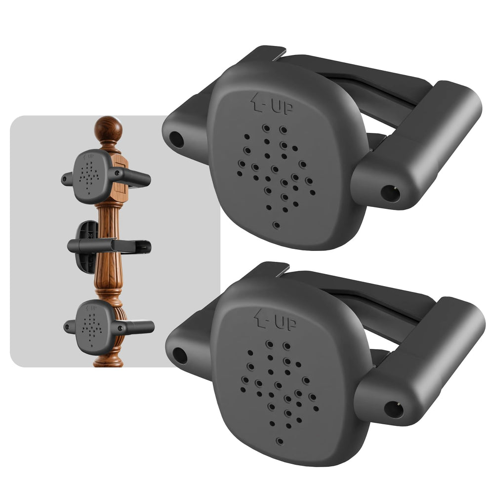 BBsecure banister adapter on stairs showing no-drill installation for gates.