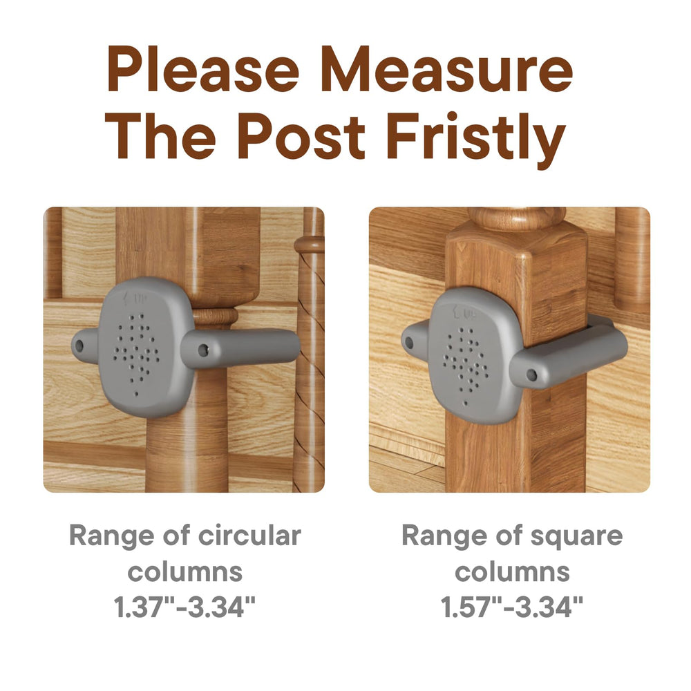 BBsecure banister adapter on round post fits a range of post sizes
