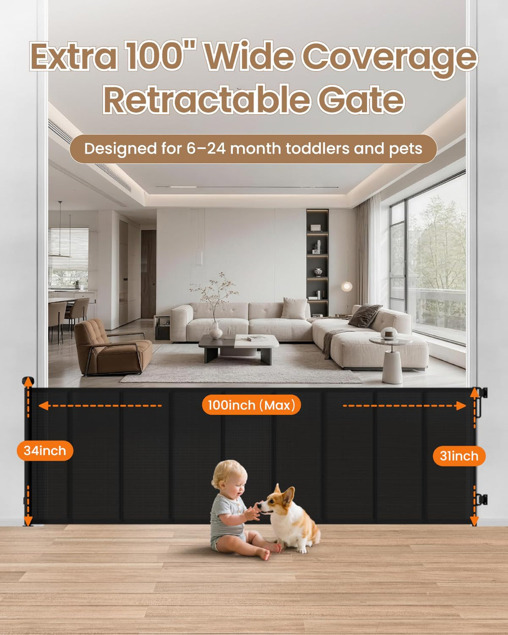 BBsecure baseboard-adjustment gate fits baseboards with no gaps