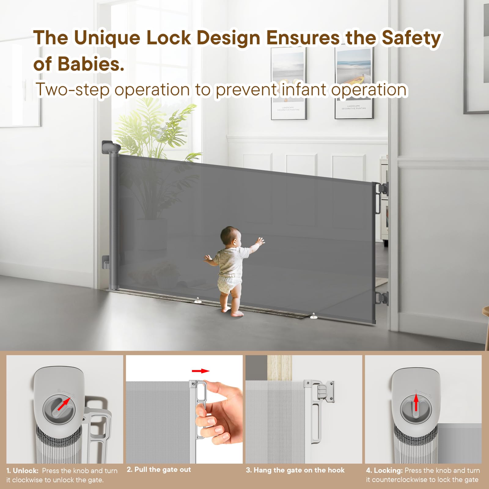 BBsecure adjustable baseboard bracket fitting a baseboard without damage.