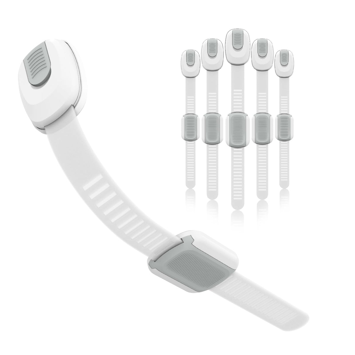 BBsecure cabinet locks show adhesive installation for quick, tool-free safety.