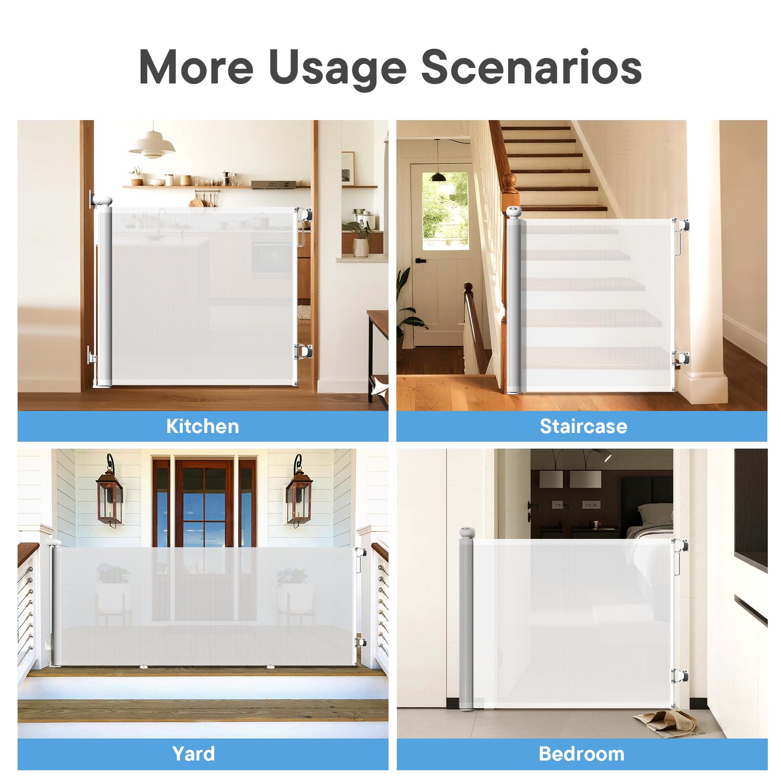 BBsecure gate in use at a doorway, illustrating versatile room separation.