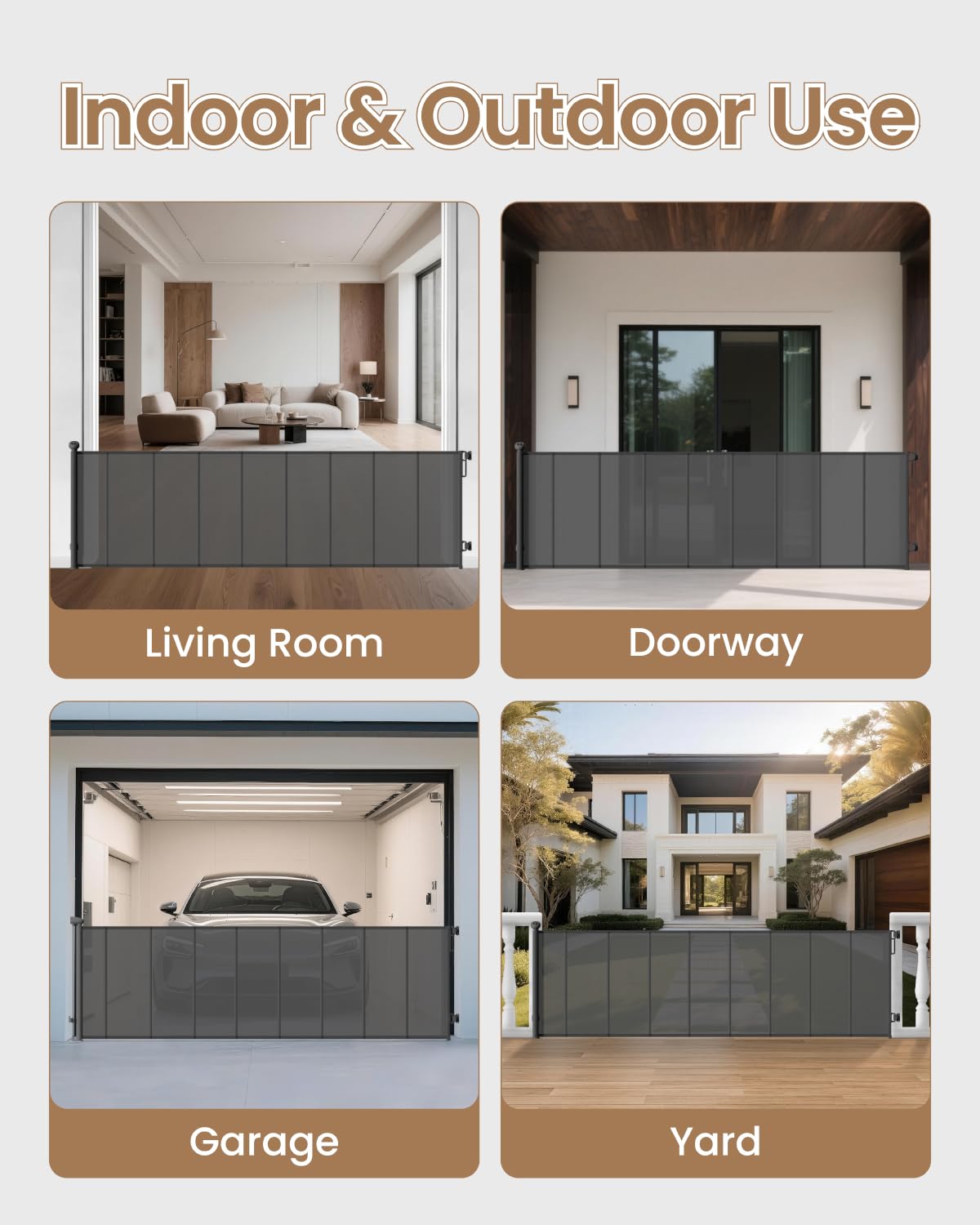 BBsecure gray gate adds modern style while protecting entryways
