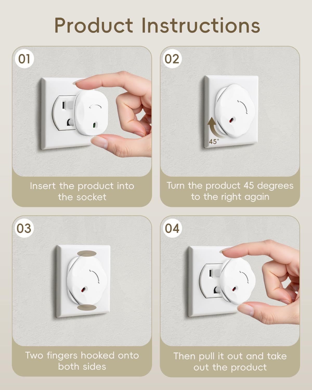 BBsecure white outlet covers blend with decor while keeping sockets protected.