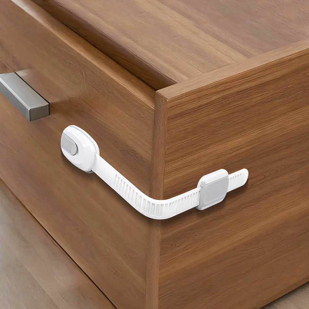 BBsecure pet-proofing locks help keep curious pets away from cabinets.