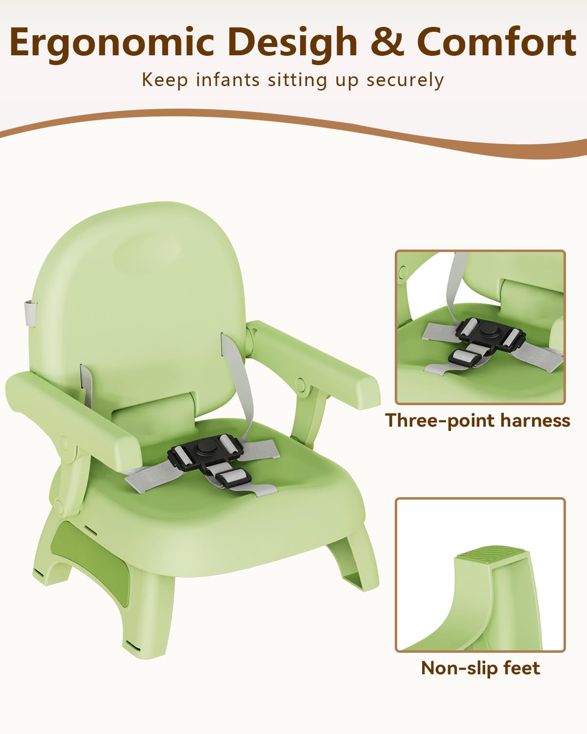 BBsecure portable booster seat in use at the dining table.