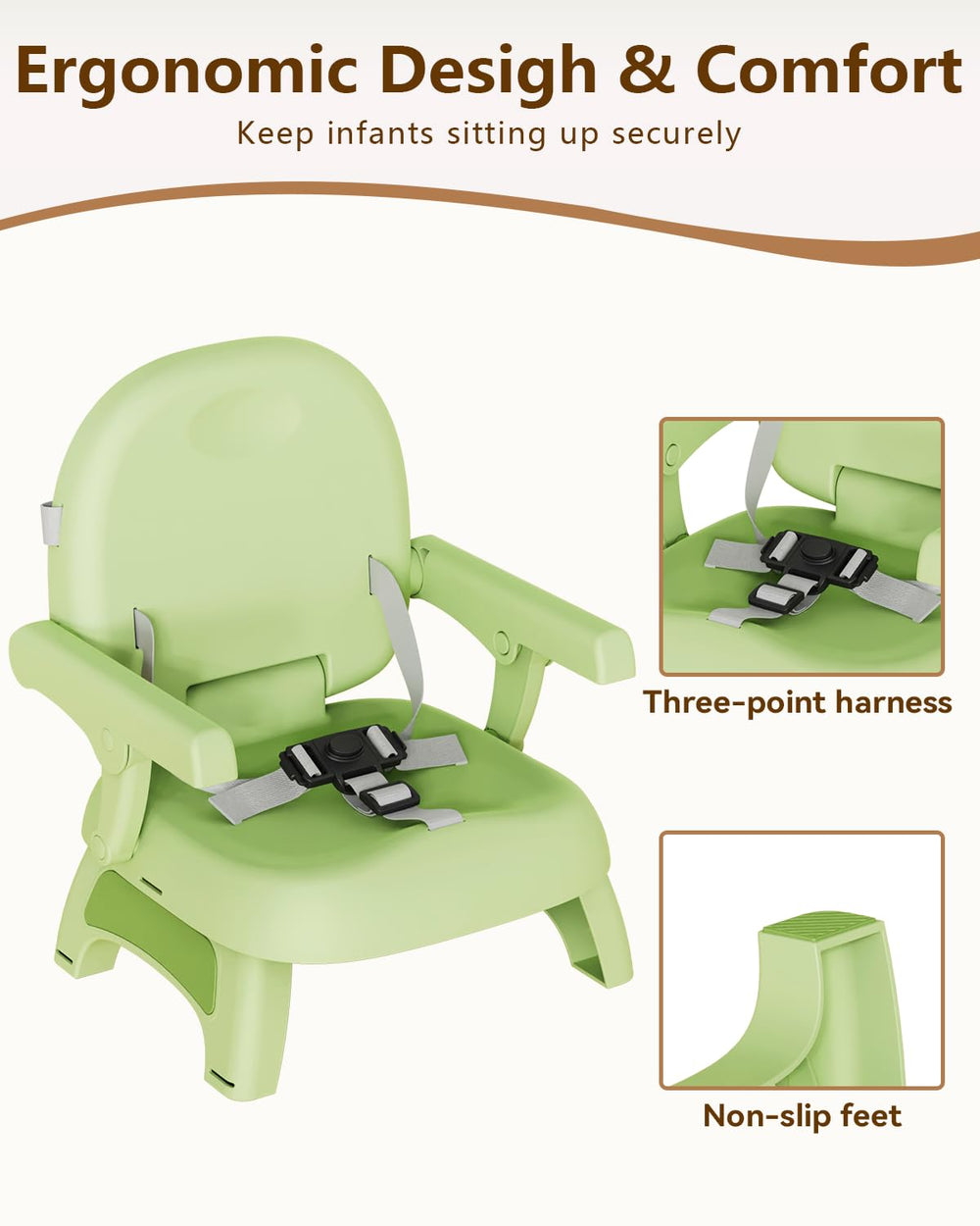 BBsecure portable booster seat in use at the dining table.