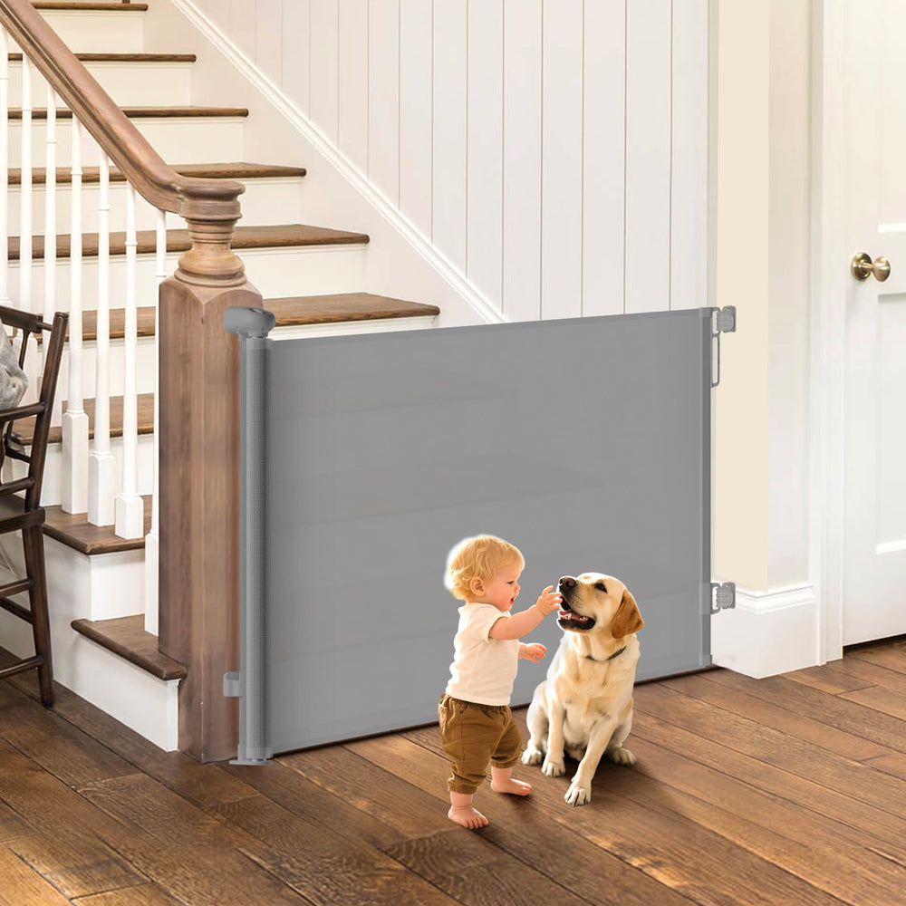 BBsecure retractable gate, 55-inch width, ideal for wide doorways and stairs safety.