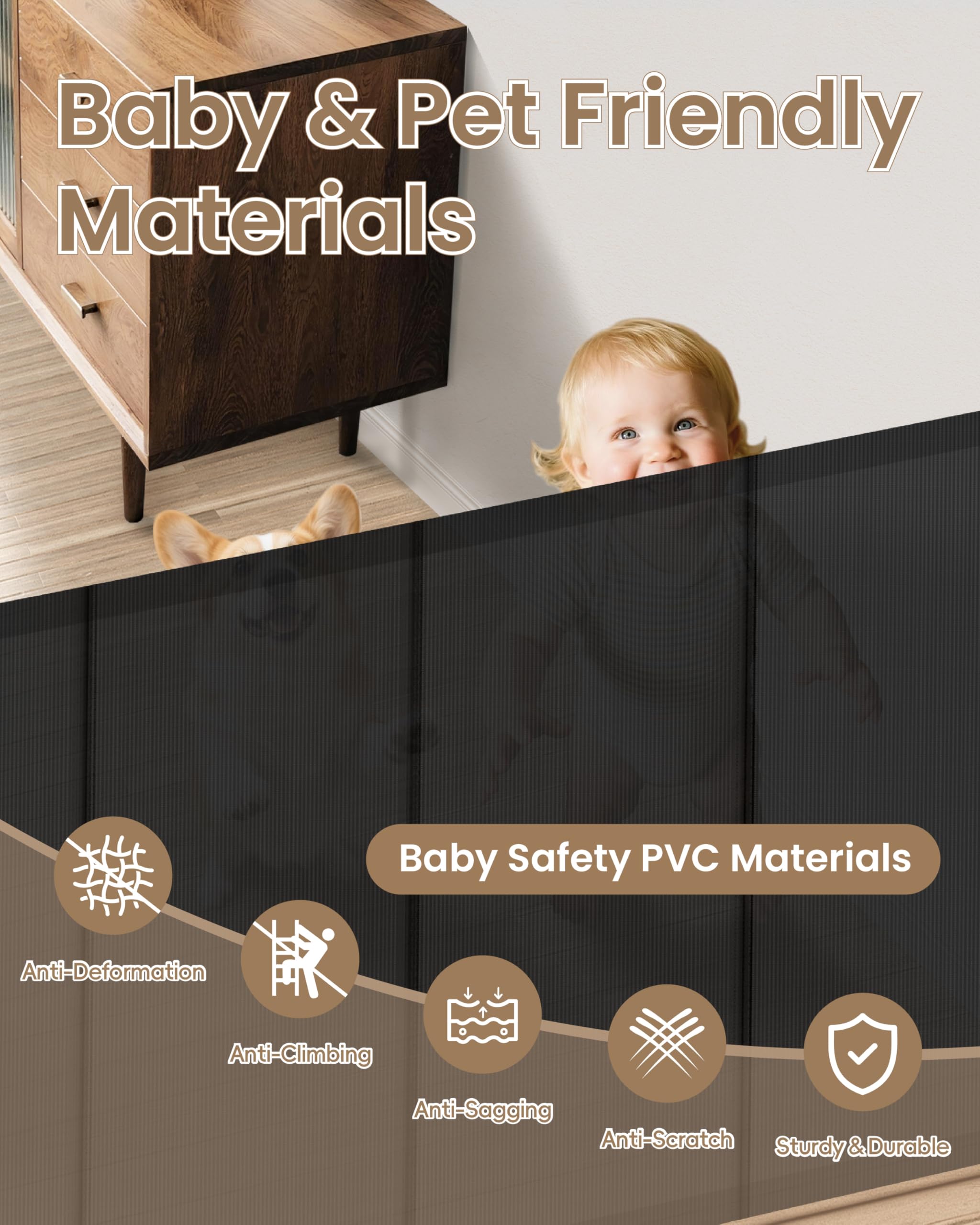 BBsecure retractable gate at 34-inch height provides versatile boundary