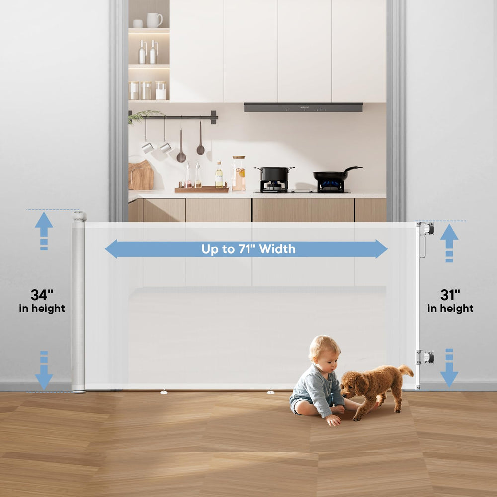 BBsecure retractable gate suitable for both indoor and outdoor spaces.