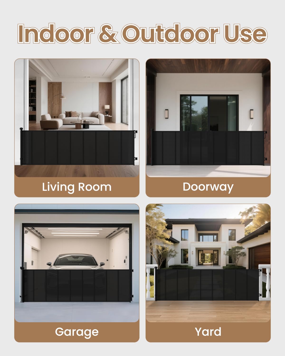 BBsecure retractable gate suitable for stairs, hallways, patios and more