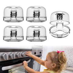 BBsecure stove knob covers with dual-button lock protect kids while keeping controls visible.