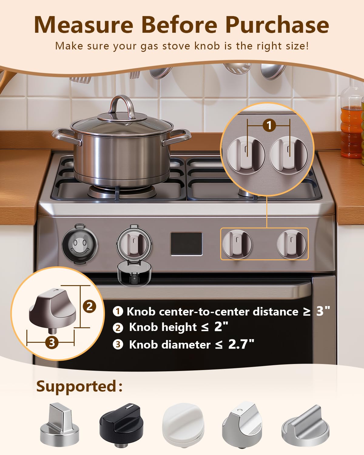 BBsecure dual-button lock prevents accidental knob turning while adults operate the stove safely.