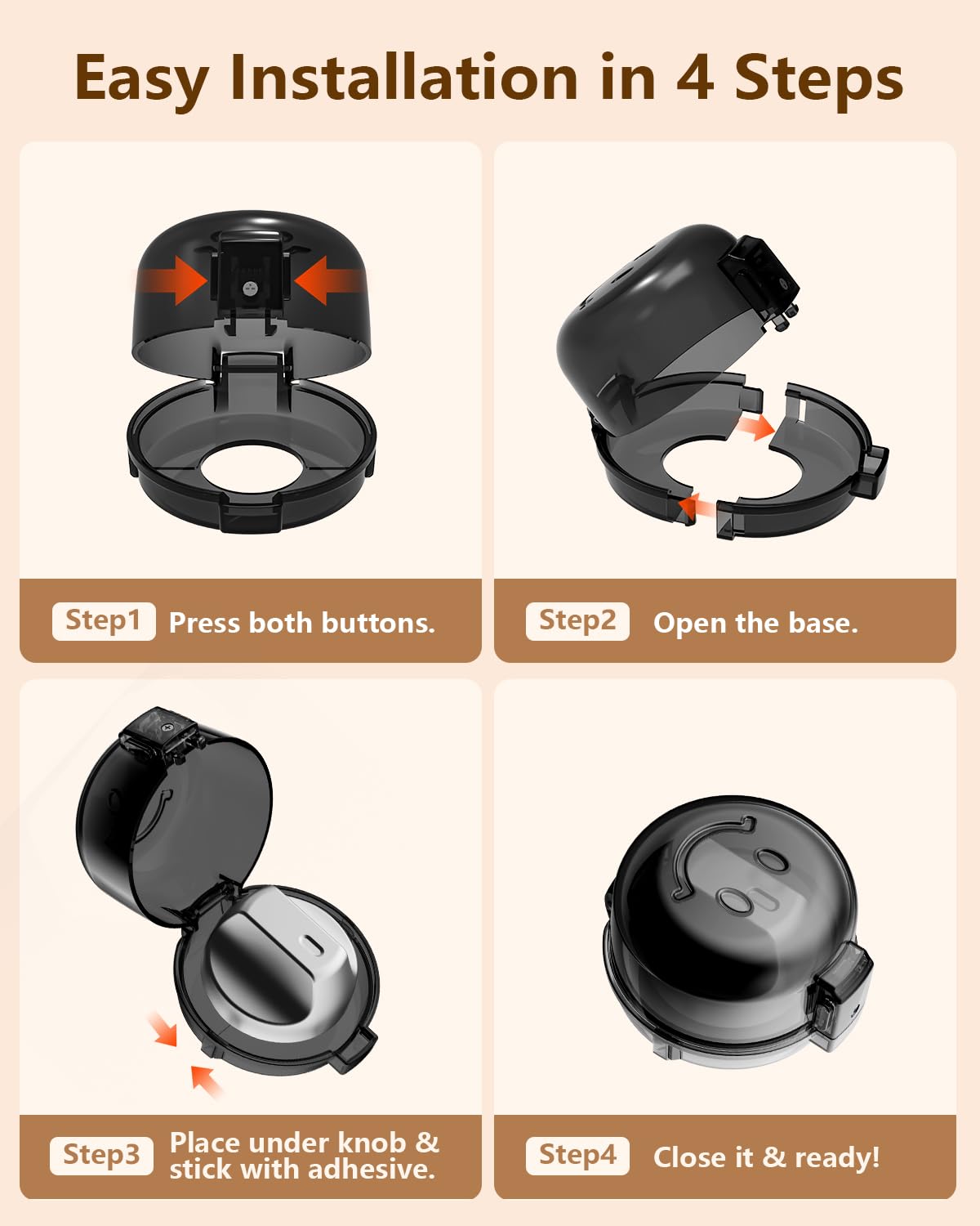 BBsecure black finish complements any kitchen and remains discreet on the stove.