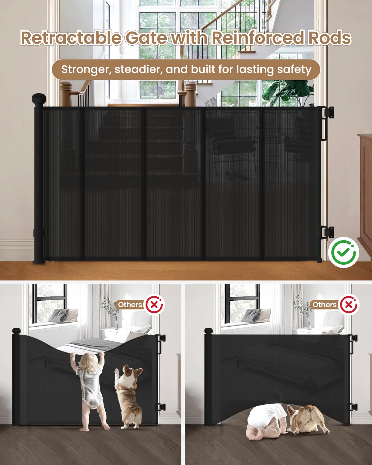 BBsecure two-step lock operation demonstrates one-hand passage for adults.