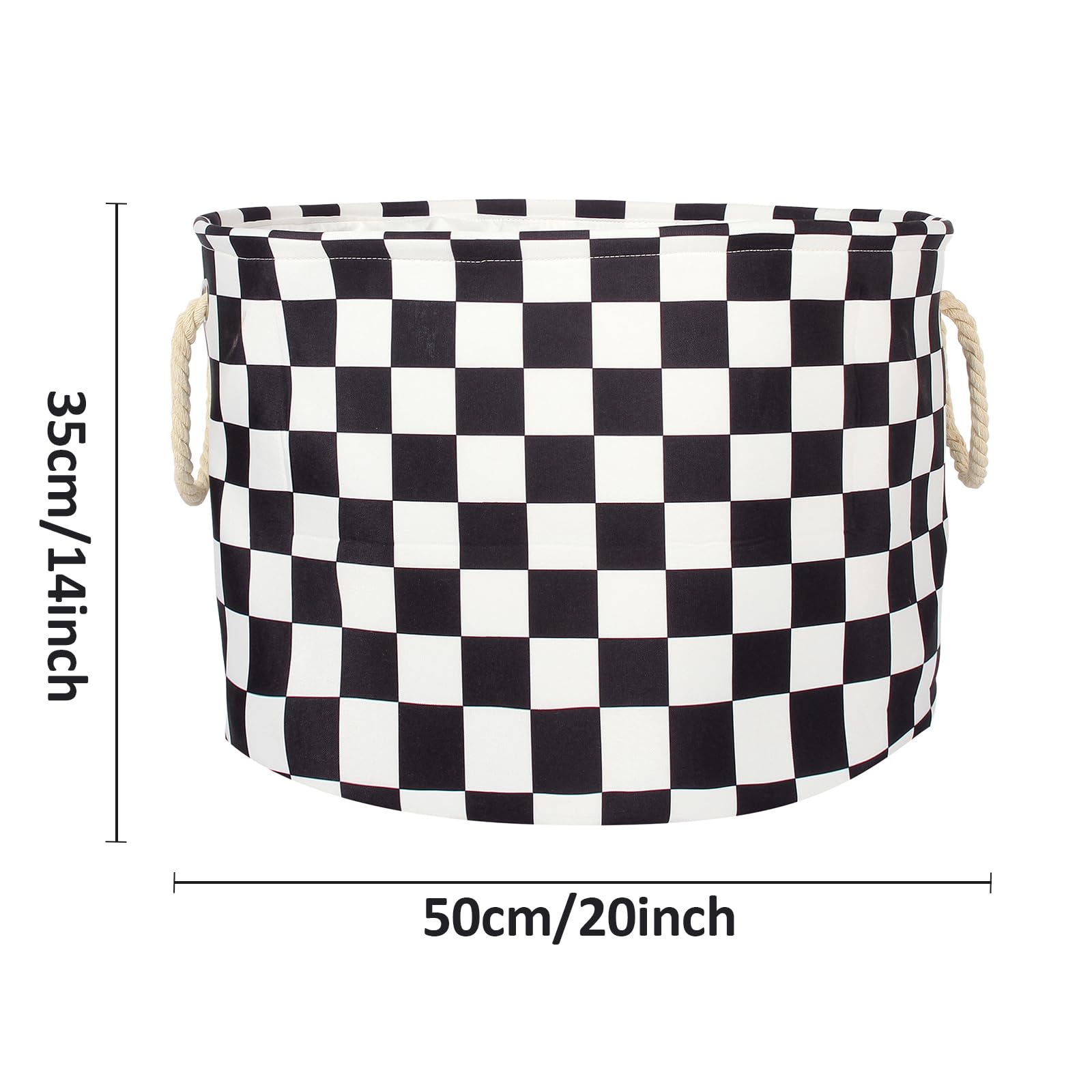 BBSET checked nursery basket handles close-up, reinforced stitching for heavy loads.