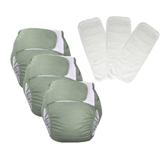 BBSHOW 3-pack adult cloth diapers pack offers reusable protection for daily wear.