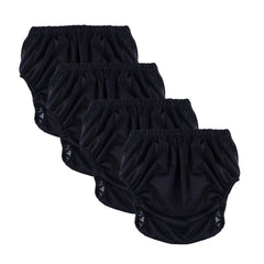 BBSHOW adult cloth diaper cover in black with pull-on design for discreet protection