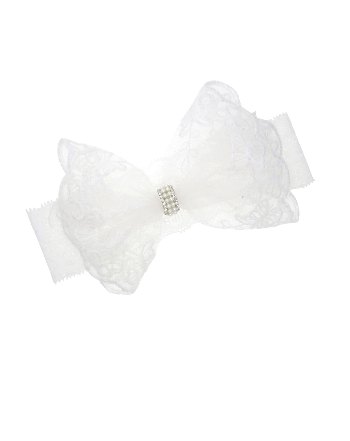 BBTDIN baby baptism headband bow in lace adds charm for christening photos